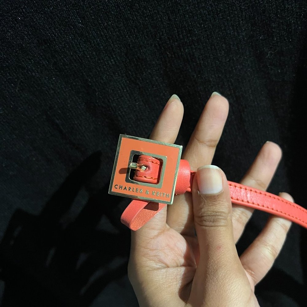 NWOT Charles & Keith Coral Orange Belt - Picture 3 of 4
